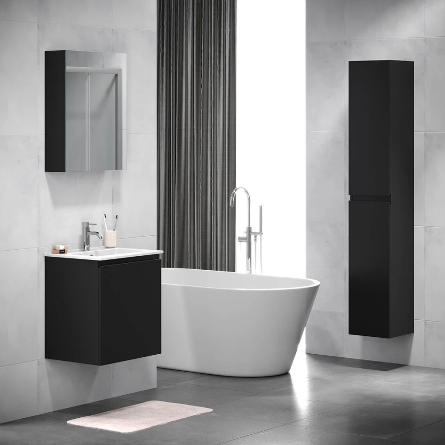 BATH DELUXE 02-050-63-02-01 - Kupaonski ormarić s ogledalom KENWOOD 65x50 cm mat crna