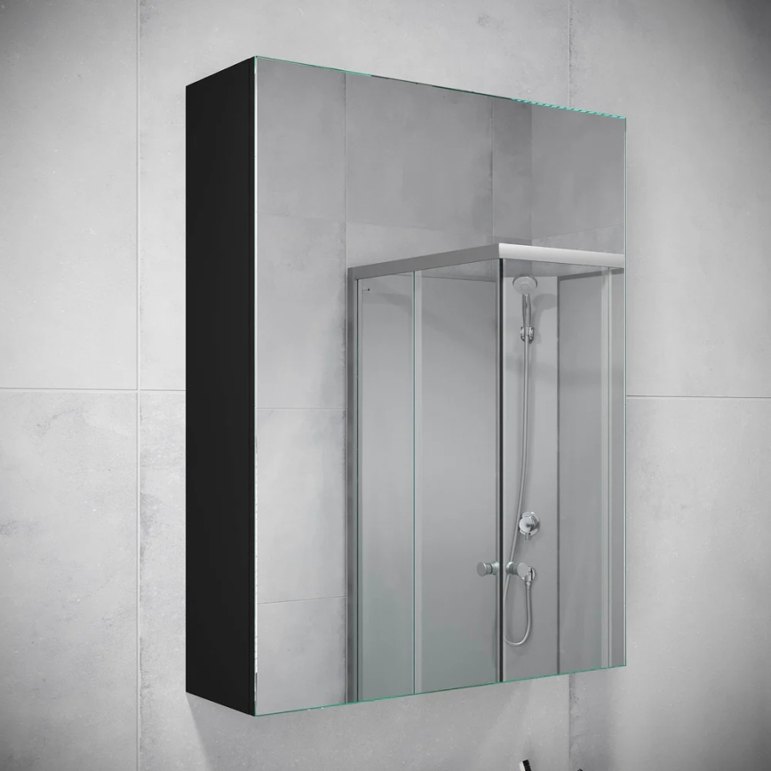 BATH DELUXE 02-050-63-02-01 - Kupaonski ormarić s ogledalom KENWOOD 65x50 cm mat crna