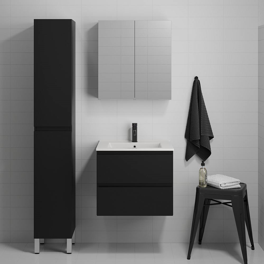 BATH DELUXE 03-060-63-02-01 - Ormarić za kupaonicu s umivaonikom KENWOOD 61 cm mat crna