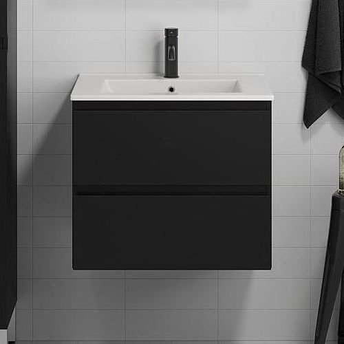 BATH DELUXE 03-060-63-02-01 - Ormarić za kupaonicu s umivaonikom KENWOOD 61 cm mat crna