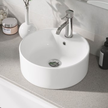 BATH DELUXE 06-038-09-11-00 - Nadgradni umivaonik VIKEDAL Ø 38 cm keramika/bijela