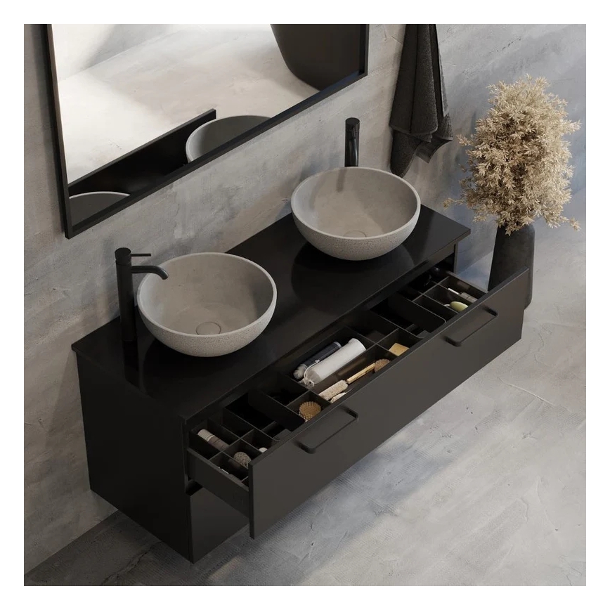 BATH DELUXE 06-039-19-23-00 - Nadgradni umivaonik BERGEN Ø 39 cm beton/siva