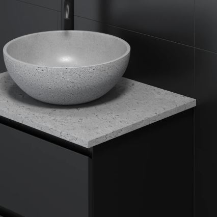 BATH DELUXE 06-039-19-23-00 - Nadgradni umivaonik BERGEN Ø 39 cm beton/siva