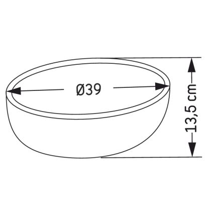 BATH DELUXE 06-039-19-23-00 - Nadgradni umivaonik BERGEN Ø 39 cm beton/siva