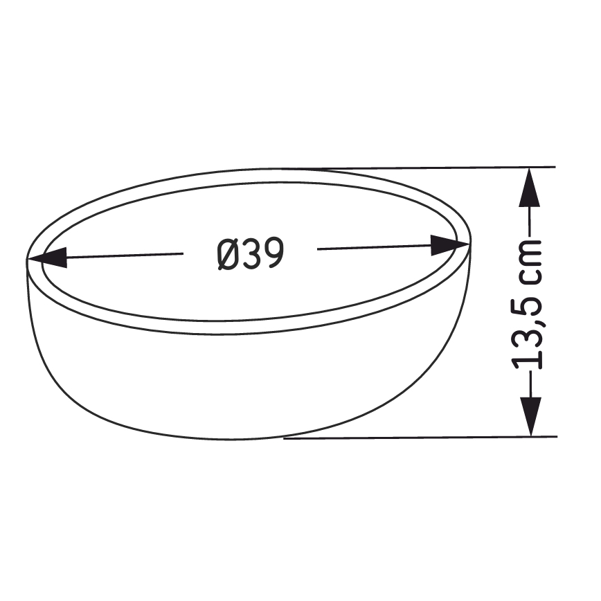 BATH DELUXE 06-039-19-23-00 - Nadgradni umivaonik BERGEN Ø 39 cm beton/siva