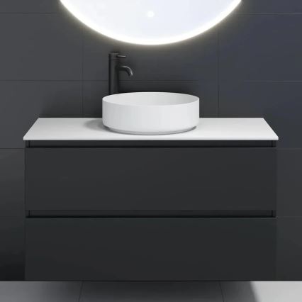 BATH DELUXE 06-040-16-01-00 - Umivaonik za ploču LJORDAL, promjer 40 cm, nehrđajući čelik/mat bijela