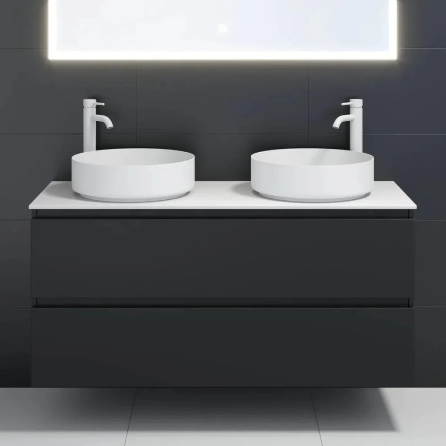 BATH DELUXE 06-040-16-01-00 - Umivaonik za ploču LJORDAL, promjer 40 cm, nehrđajući čelik/mat bijela