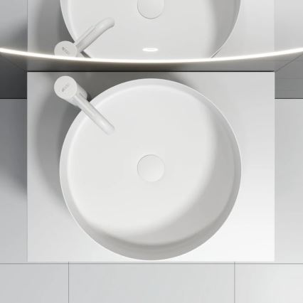 BATH DELUXE 06-040-16-01-00 - Umivaonik za ploču LJORDAL, promjer 40 cm, nehrđajući čelik/mat bijela