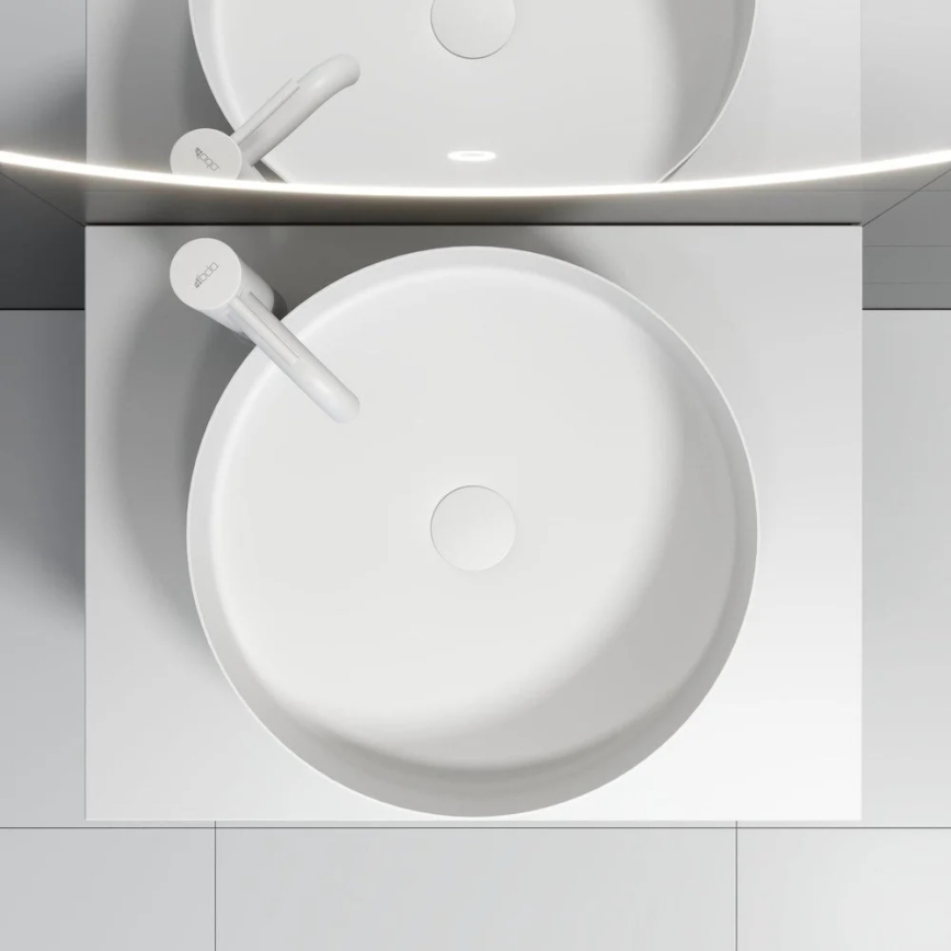 BATH DELUXE 06-040-16-01-00 - Umivaonik za ploču LJORDAL, promjer 40 cm, nehrđajući čelik/mat bijela