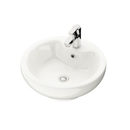 BATH DELUXE 06-045-11-11-00 - Nadgradni umivaonik DRAMMEN Ø 40,1 cm keramika/sjajna bijela