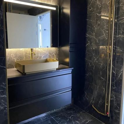 BATH DELUXE 06-052-18-70-00 - Umivaonik za ugradnju na radnu ploču LJORDAL 52x34 cm, nehrđajući čelik/brušeni mesing