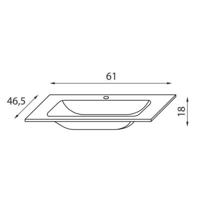 BATH DELUXE 06-060-60-11-01 - Ugradbeni umivaonik CHICAGO 61x46,5 cm sjajno bijela
