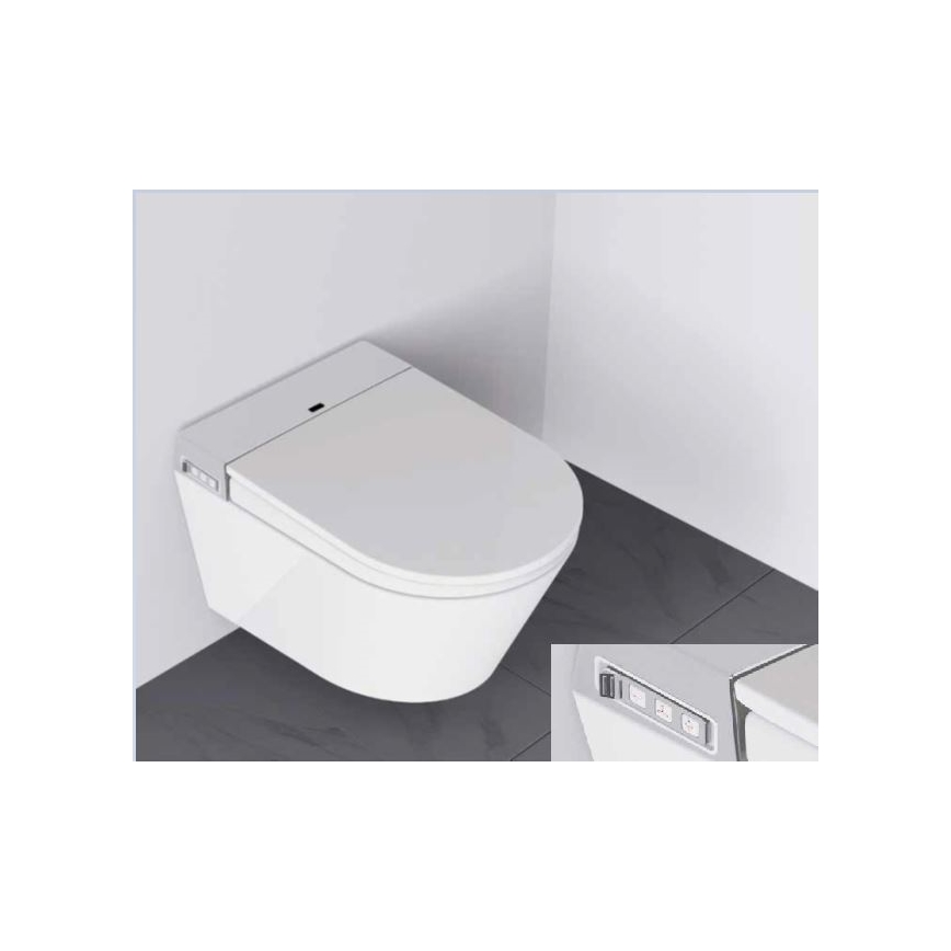 BATH DELUXE 21-040-02-11-00 - Viseća WC školjka s bideom i daskom SoftClose TISVILDELEJE 1600W/230V bijela + daljinski upravljač