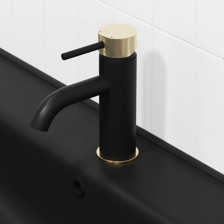 BATH DELUXE 28-005-03-72-00 - Miješalica za umivaonik ANHOLT 15,6 cm crna/mesing