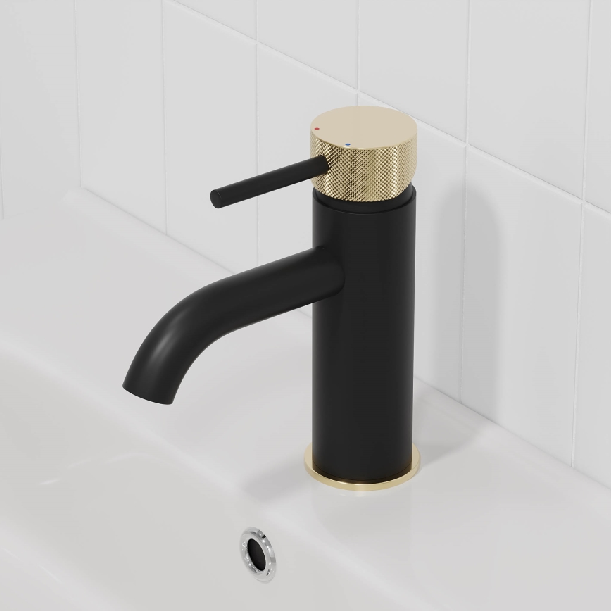BATH DELUXE 28-005-03-72-00 - Miješalica za umivaonik ANHOLT 15,6 cm crna/mesing