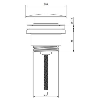 BATH DELUXE 33-004-05-70-04 - Odljev za umivaonik RODBY promjera 6,6 cm od brušenog mesinga