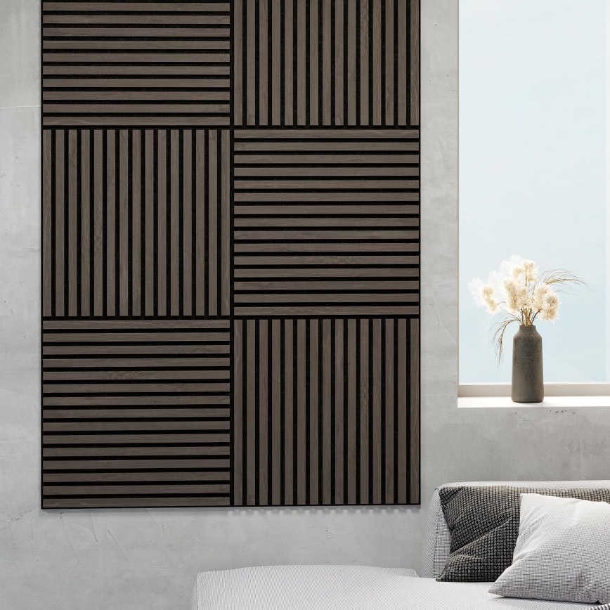 BATH DELUXE 54-060-08-84-12 - SET 4x Akustični panel DANVIKEN 60x60 cm orah