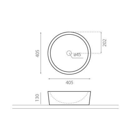 Bathco 00307 - Nadgradni umivaonik DUAL Ø 40,5 cm, kamen/bež