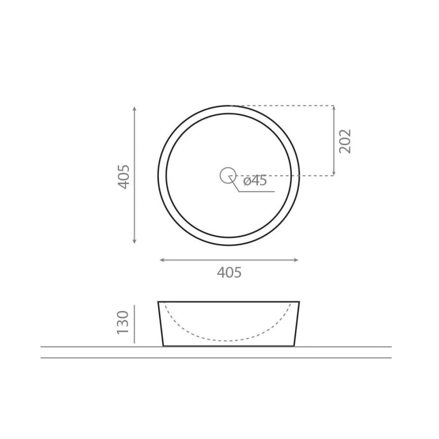 Bathco 00307 - Nadgradni umivaonik DUAL Ø 40,5 cm, kamen/bež