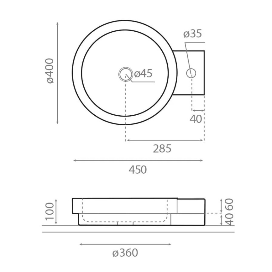 Bathco 00338 - Nadgradni umivaonik ICONO 40x45 cm kamen/bež