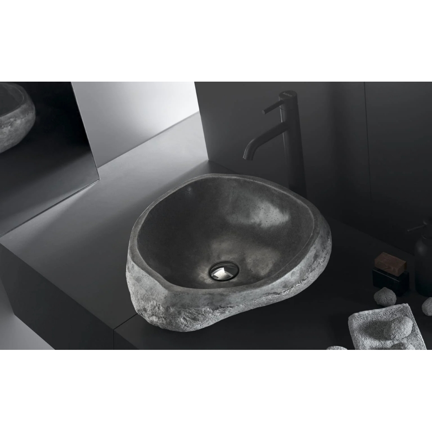Bathco 00393 - Nadpultni umivaonik RIO 52x47 cm kamen/siva