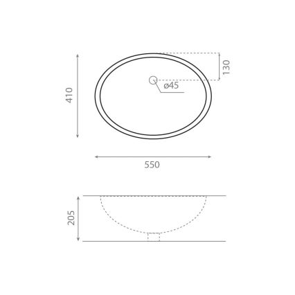 Bathco 0053 - Ugradbeni umivaonik ANCONA 55x41 cm porculan/bijela