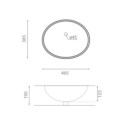 Bathco 0054 - Ugradni umivaonik MODENA 43,5x38,5 cm porculan/bijela