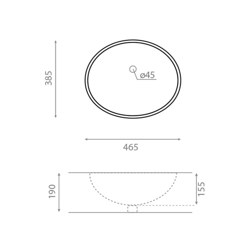 Bathco 0054 - Ugradni umivaonik MODENA 43,5x38,5 cm porculan/bijela