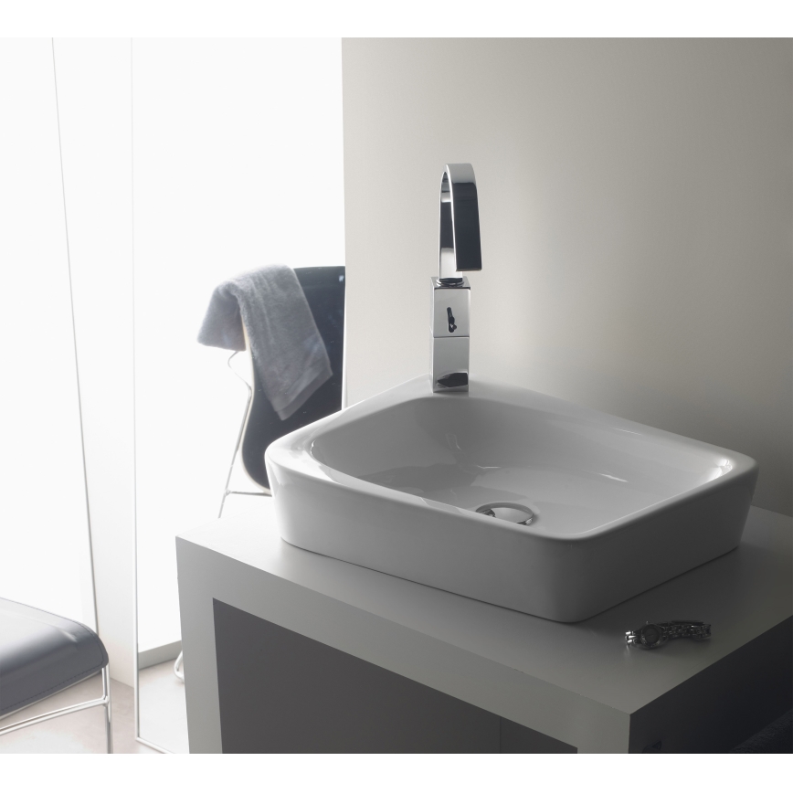 Bathco 4001 - Nadgradni umivaonik ARAGON 50x40,5 cm porculan/bijela