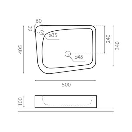 Bathco 4001 - Nadgradni umivaonik ARAGON 50x40,5 cm porculan/bijela