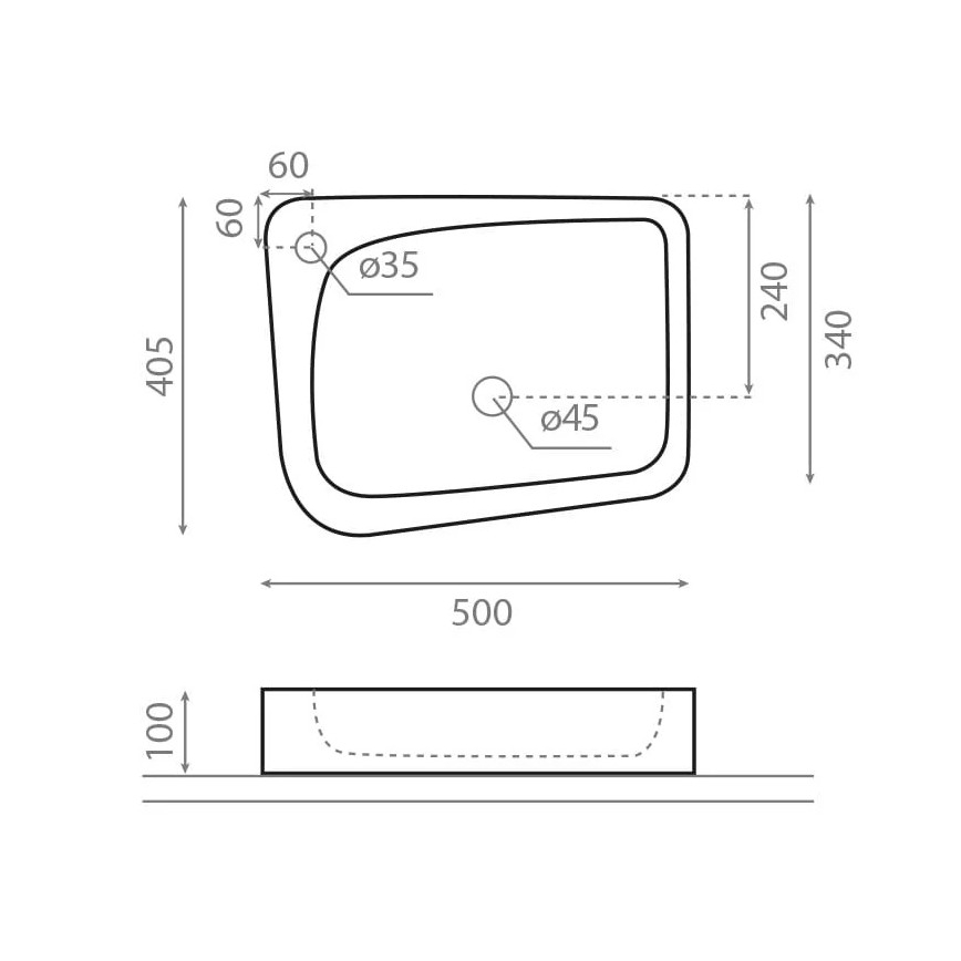 Bathco 4001 - Nadgradni umivaonik ARAGON 50x40,5 cm porculan/bijela