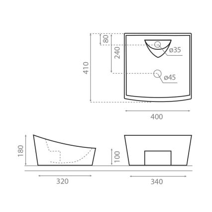 Bathco 4002 - Nadgradni umivaonik SORIA 40x41 cm porculan/bijela