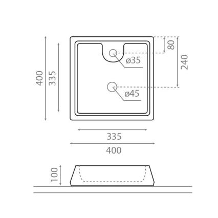 Bathco 4003 - Nadpultni umivaonik GALICIA 40x40 cm porculan/bijela