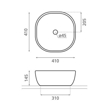 Bathco 4071 - Nadpultni umivaonik OLEA 41x41 cm porculan/bijela
