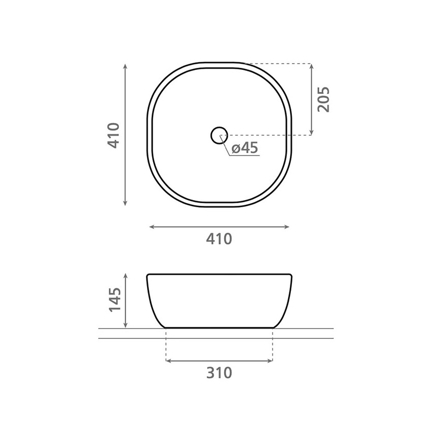 Bathco 4071 - Nadpultni umivaonik OLEA 41x41 cm porculan/bijela