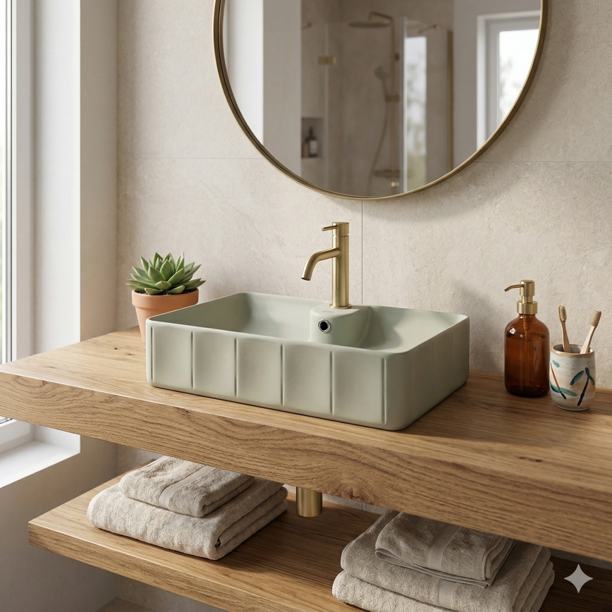 Bathco 4161 - Nadgradni umivaonik CIRCUS 61x40,5 cm porculan/bež