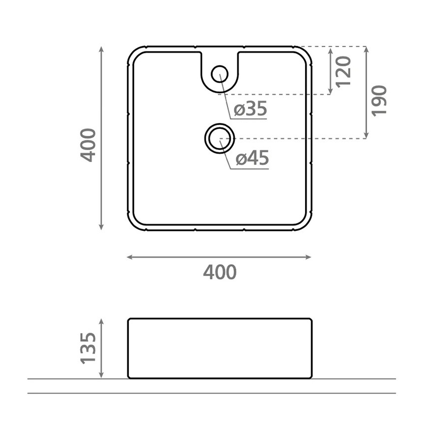 Bathco 4162 - Nadgradni umivaonik CIRCUS 40x40 cm porculan/bež