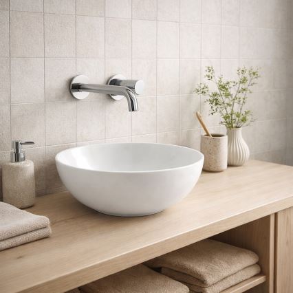 Bathco 4914 - Nadgradni umivaonik DAKAR Ø 30 cm, porculan/bijela