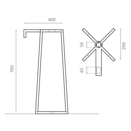 Bathco 8216 - Postolje za umivaonik VOLTA 76x40 cm čelik/sjajni krom