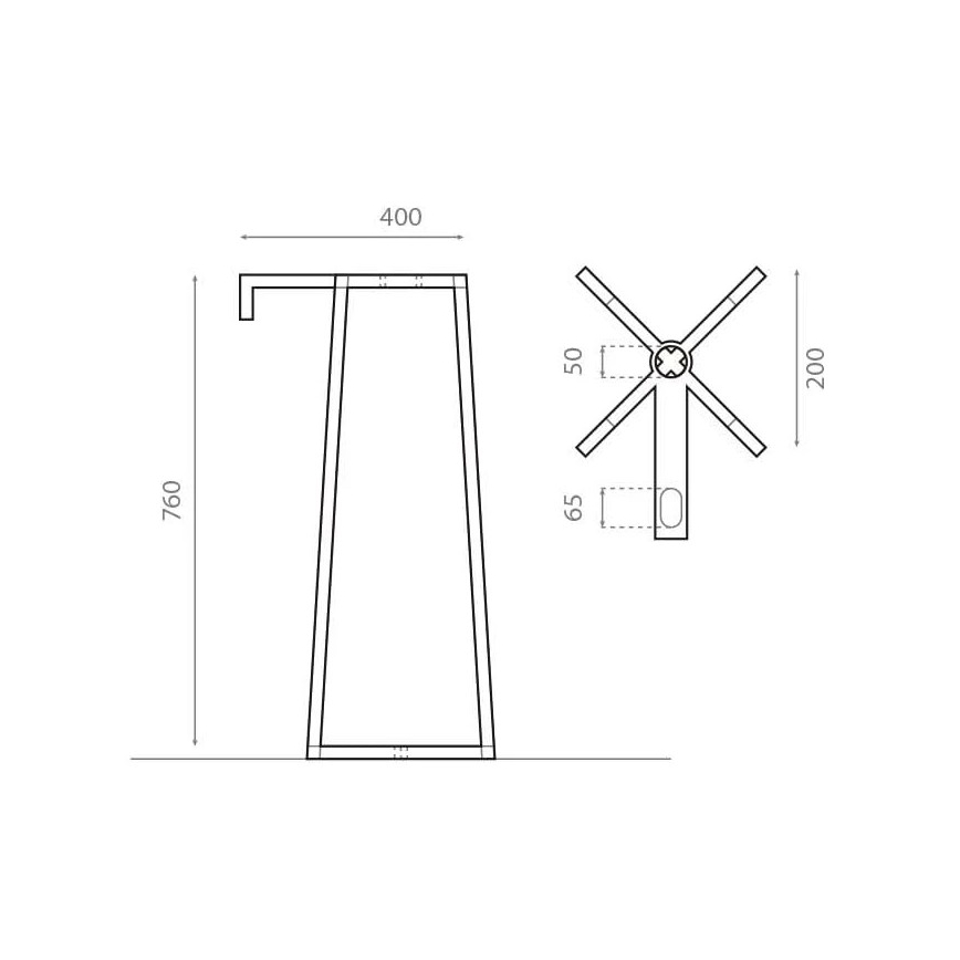Bathco 8216 - Postolje za umivaonik VOLTA 76x40 cm čelik/sjajni krom