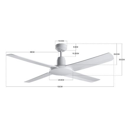 BAYSIDE 213025 - Vanjski stropni ventilator NAUTILUS IP55 bijela