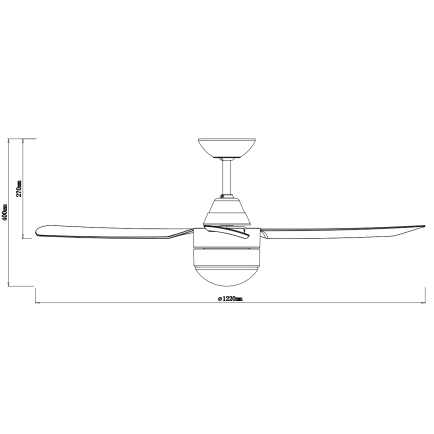 BAYSIDE 531017 - Stropni ventilator MEGARA 2xE14/15W/230V antracit + daljinski upravljač