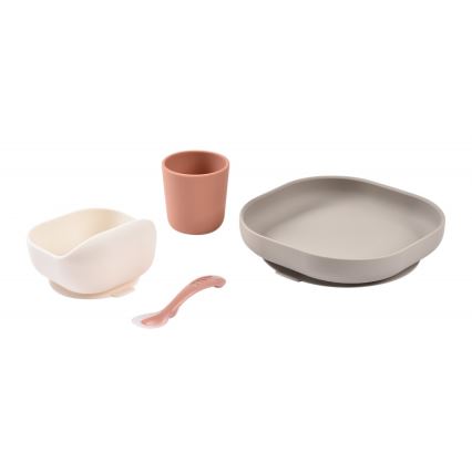 Beaba - Dječji set za hranjenje Terracotta, 4-dijelni