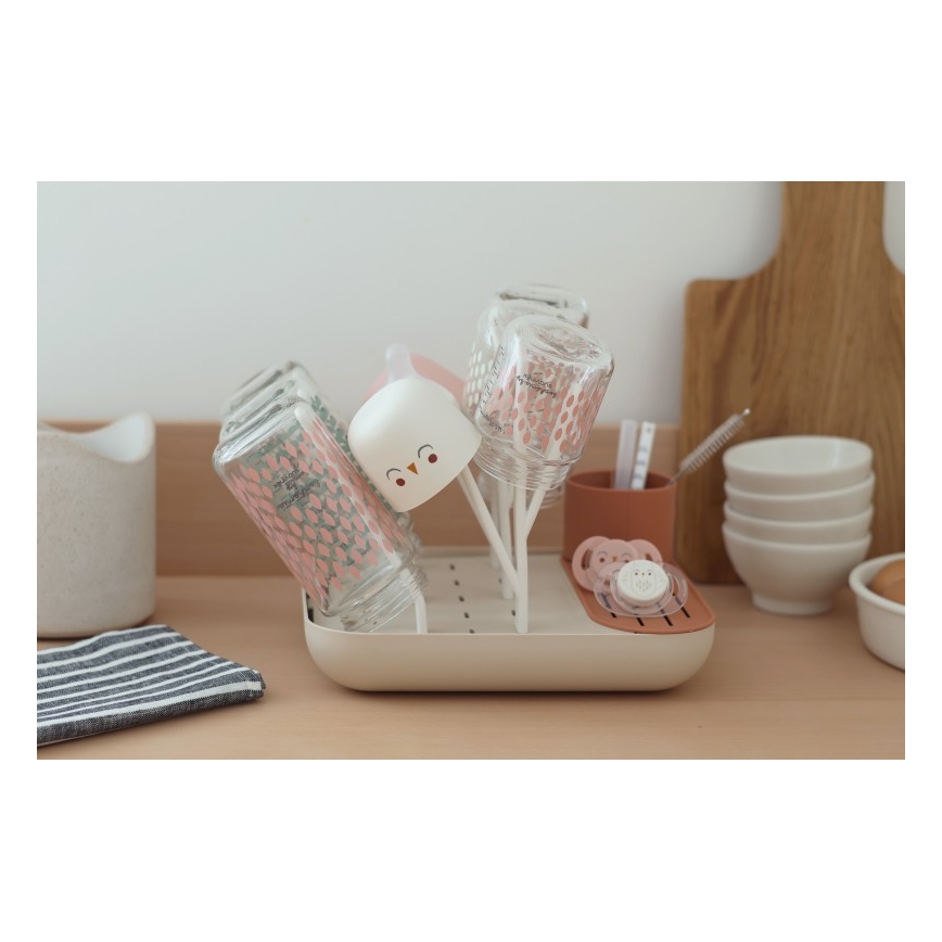 Beaba - Ocjeđivač za boce bež/oranž