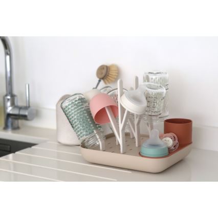 Beaba - Ocjeđivač za boce bež/oranž