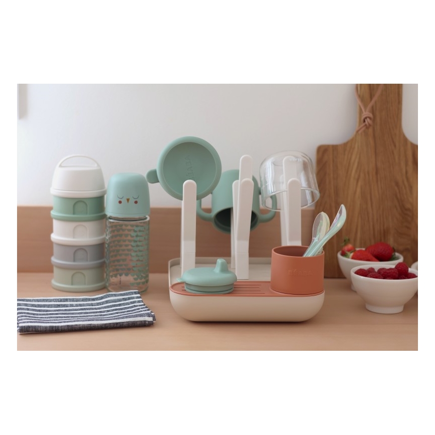 Beaba - Ocjeđivač za boce bež/oranž