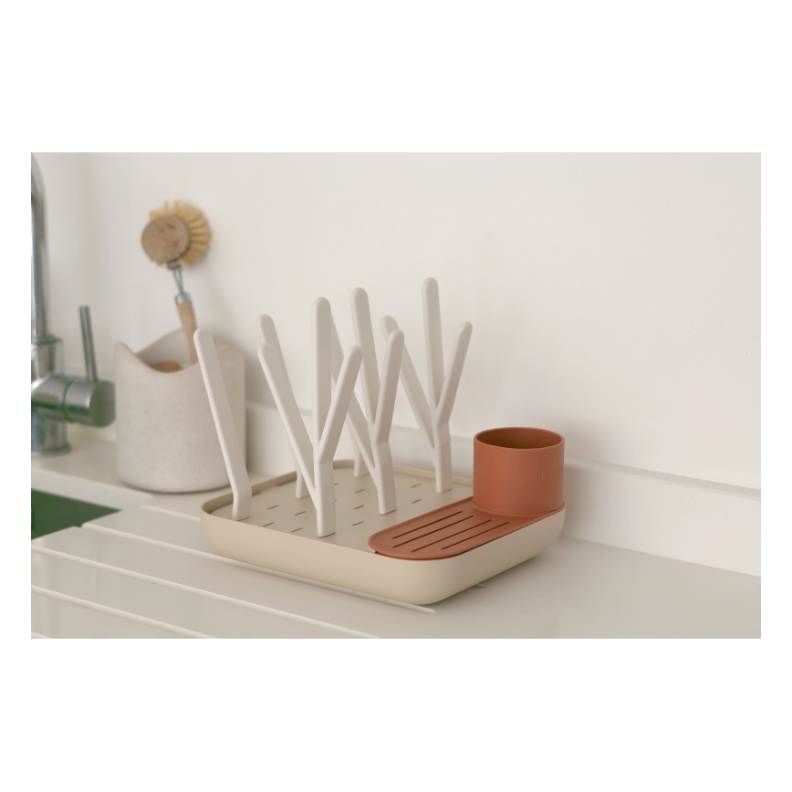 Beaba - Ocjeđivač za boce bež/oranž