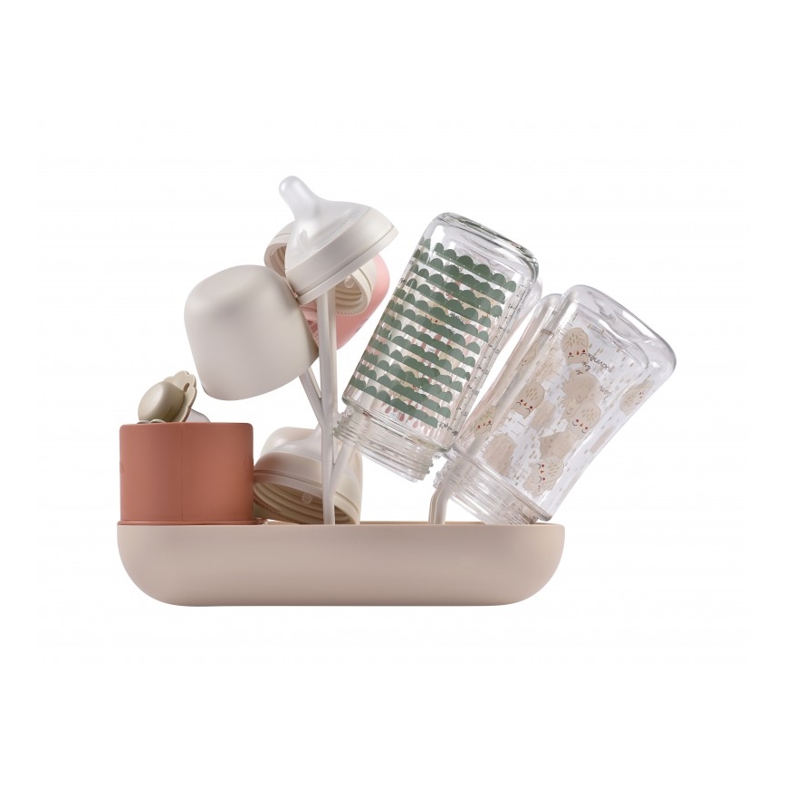 Beaba - Ocjeđivač za boce bež/oranž