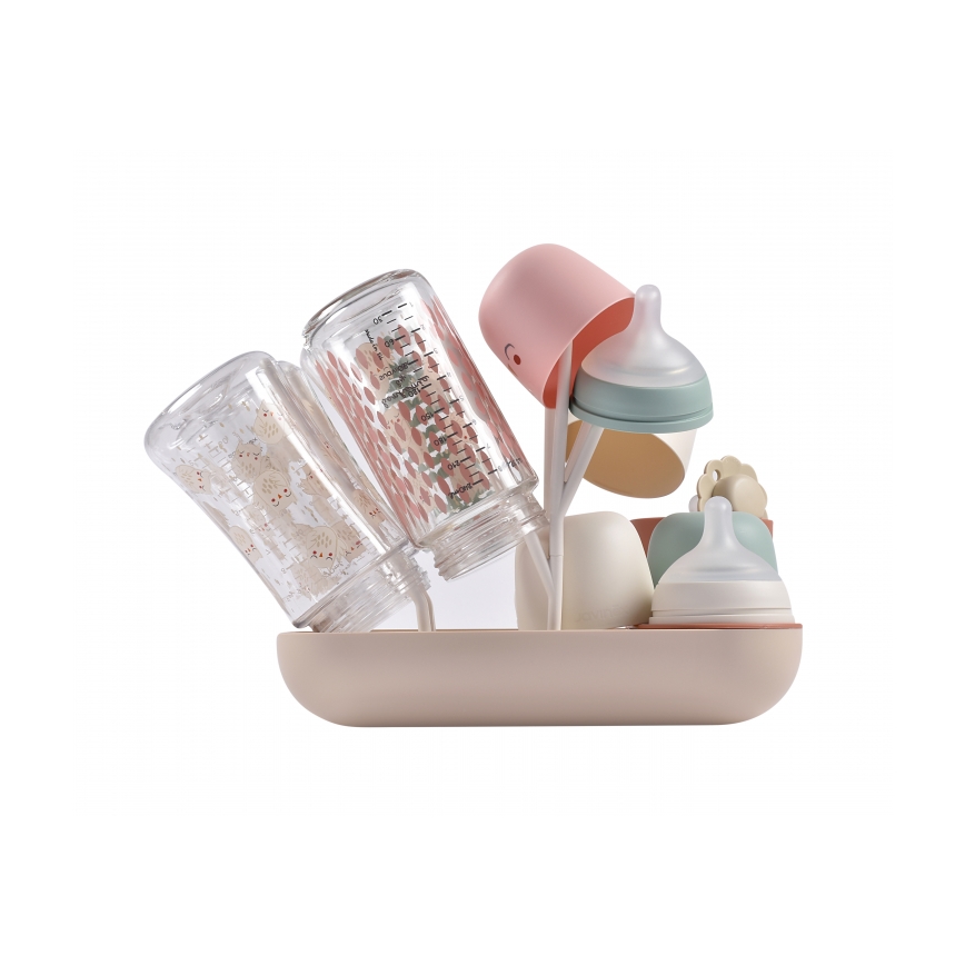 Beaba - Ocjeđivač za boce bež/oranž