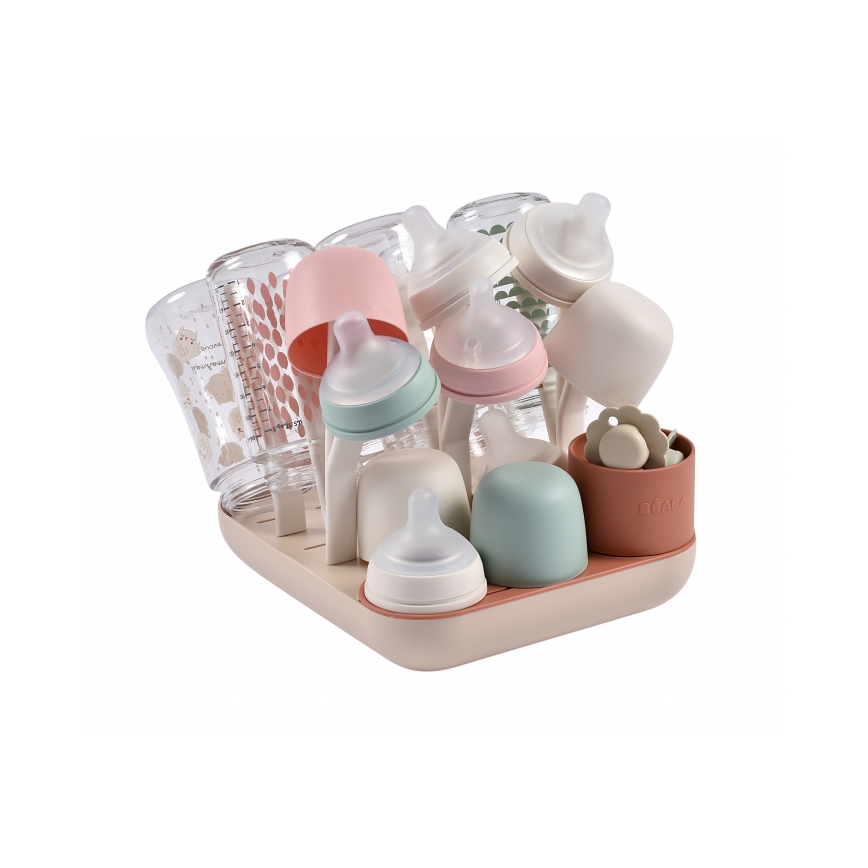 Beaba - Ocjeđivač za boce bež/oranž